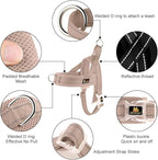Plutus Pet No Pull Dog Harness with Breathable Mesh Padded, Adjustable Reflective Escape Proof Dog Harness, Quick Fit Dog Vest Harness for Small Medium Large Dogs(L, Beige)