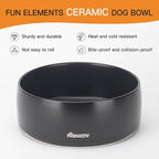 Ceramic Dog Bowl - 5.5-Inch Small & Medium Dog Feeder, Spill Resistant, Heavy Duty Modern Pet Bowl (16 oz) Black