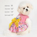 PUPTECK Print Dog Easter Dress Pet Costumes Apparel with Cute Bowtie Puppy Clothes Outfit, Rabbit, L