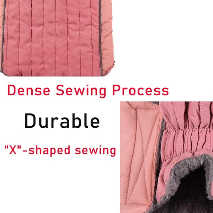 Fleece Dog Hoodie for Large Dogs Super Warm Doggie Jacket for Cold Winter Dog Coats,Pink XXXL