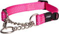 Reflective Nylon Choke Collar; Slip Show Obedience Training Gentle Choker for Medium Dogs, Pink