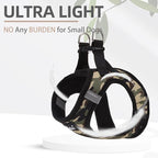 PUPTECK Dog Harness and Leash Set for Small Medium Dogs No Pull Step-in Soft Mesh Puppy Cat Vest Harnesses Reflective at Night, Camouflage, S
