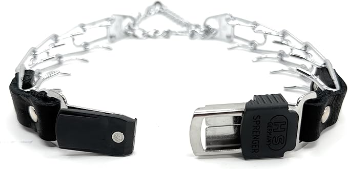 Herm Sprenger 3mm Prong Collar for Dog Training with Easy Quick Release Cliclock & ORing - German Made Dog Collar for Large Dogs (20-25" Neck)