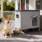 Rockever Dog House Outdoor Indoor for Small Medium Dogs, Plastic Elevated Outdoor Dog House Waterproof Dog Kennel with Window, Easy Clean and Assemble(M)