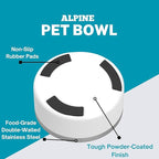 ALPINE Set of 2 Stainless Steel Dog Bowls, Non Slip, Metal Pet Bowl for Food and Water, Double Walled Insulated, Rustproof, Dishwasher Safe (64 oz, Pink)
