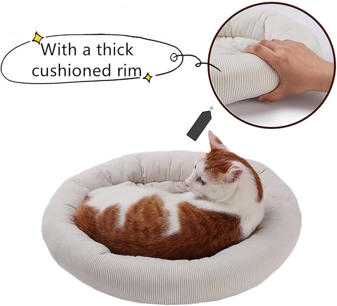 SHENGOCASE Round Cat Tree Tower Accessories Replacement Parts, Round Donut Cuddler Cat Dog Cushion Bed Add-ons for Plaform Perch Shelves (16")