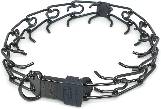 Herm Sprenger Black Stainless Steel Prong Dog Collar with ClicLock Buckle for Small Medium Large Dogs Ultra-Plus Training Pinch Collar with Quick Release Made in Germany