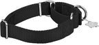 Martingale Dog Collar, Escape-Proof and No Slip Design, Heavy-Duty Nylon with Metal Buckle, Adjustable for Small, Medium & Large Dogs, Colorfast for Training, Daily Walks (Classic Black, M)