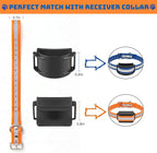 Dog Collar Strap for Most of Electronic Training Shock Collar Receivers-Adjustable Durable Waterproof Odorless 3/4 Inch Ecollar Replacement for Barking Fence-Pet TPU Collar Strap 2 Pack(Orange & Blue)