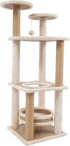 42.92IN XL Cat Tree Tower, Cat Activity Center Play House Multi-Level Large Cat Tree Tower for Indoor, Cat Climbing Frame for Kittens Pet House Play
