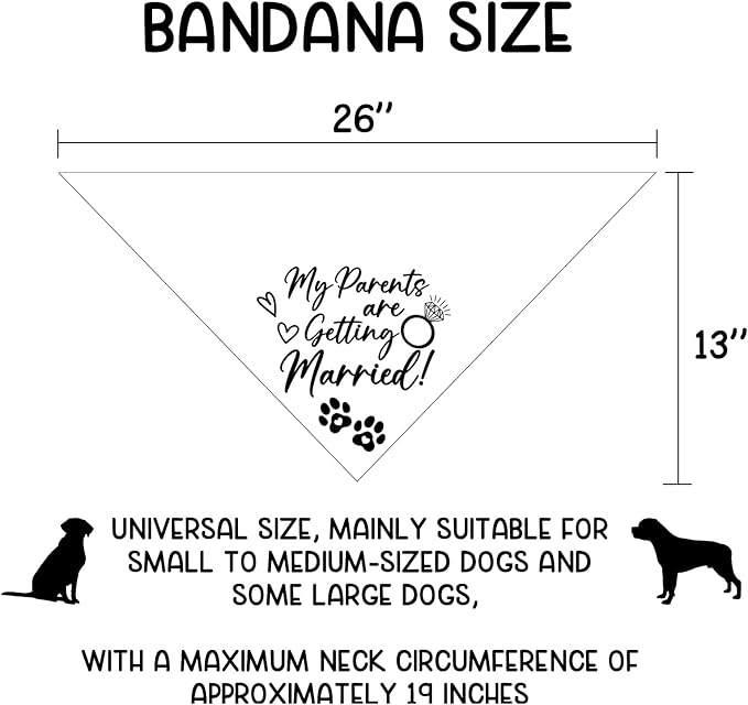My Parents are Getting Married Dog Bandana Engagement Gifts for Couples Wedding Engagement Bandana Announcement Photo Prop Pet Scarf Accessories for Pet Dog Lovers Gifts