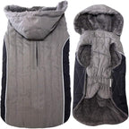 Fleece Dog Hoodie for Small Medium Dogs Super Warm Puppy Jacket for Cold Winter Dog Coats,Grey M