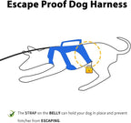 Huntboo Escape Proof Dog Harness, Escape Artist Harness, Reflective Dog Harness with Handle, Durable,Adjustable Vest for Small Medium Large Dogs Walking, Training,and Running Gear(Sea Blue,XL)