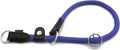 Braided Round Martingale Dog Collar, Training Collar with Slidable Stop Ring and Adjustable Stopper - Ideal for Large Dogs (L(1/2") - 20" Long, Purple)