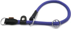 Braided Round Martingale Dog Collar, Training Collar with Slidable Stop Ring and Adjustable Stopper - Ideal for Large Dogs (L(1/2") - 20" Long, Purple)