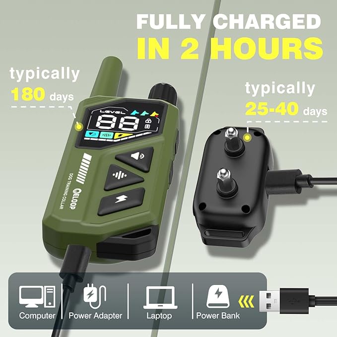 Smart Dog Training Collar for 2 Dogs, 2-in-1 Remote Control Shock Collar with AI Anti-Barking Device for Small/Medium,/Large Dogs, IPX7 Waterproof
