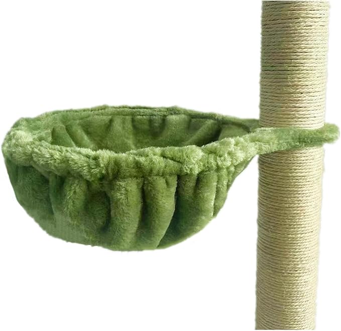 SHENGOCASE 14.6" Green Nest Basket Lounger Hammock Bed for Cat Tree Tower Replacement, 5-Pack Hanging Toys, Cat Tree Accessories Hammock Attachment (Large 1pc, Green)