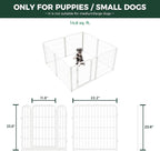 FXW Homeplus Unleashed Indoor Dog Playpen - Stress-Free and Safe Play, Heavy Duty 24 Inch 8 Panels with Washable Pee Pad for Puppy and Small Dogs, White│Patented