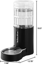CZPET 2.5 Gallon Dog Water Bowl Dispenser, Automatic Dog and Cat Water Dispenser with Stainless Steel Bowl, Gravity Waterer, Large Capacity, and Quiet Drinking Area for Pets (9.5L,Black)