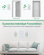 AVANTEK Wireless Door Bell, CW-21 Mini Waterproof Wireless Doorbell Operating at Over 1000 Feet, 2 Remote Buttons Can Have Different Tones, 52 Melodies, CD Quality Sound and LED Flash