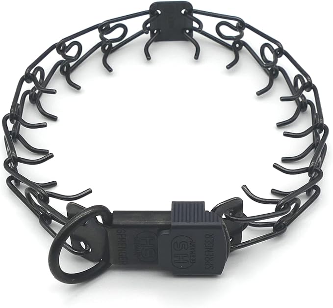 Herm Sprenger Black Stainless Steel Prong Dog Collar with ClicLock Buckle for Small Medium Large Dogs Ultra-Plus Training Pinch Collar with Quick Release Made in Germany