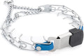 Herm Sprenger Chrome Plated Steel Dog Collar with Quick Release ClicLock Buckle and Biothane Insert Training Collar for Dogs Made in Germany (Cerulean Blue, 16in x 2.25mm(Neck Size up to 13-14in))