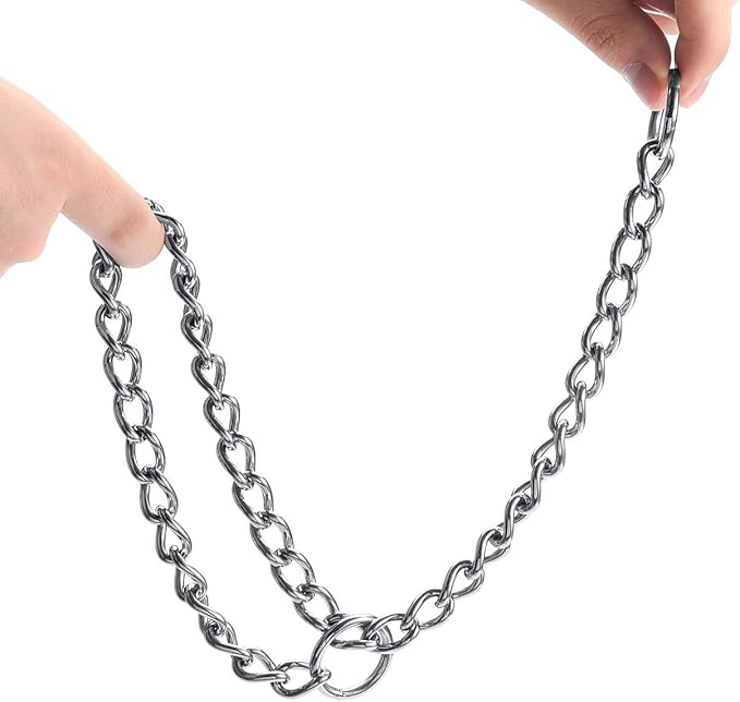 Mogoko Stainless Steel Dog Choke Chain Collar, Puppy Metal P Chain Slip Collar Pet Training Walking Choker(3.5mm;22.0 Inch)