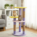 Moon & Star Themed Cat Tree Tower, 29" Tall, Cute Cat Tree for Indoor Cats, 4-Tier Cat Tree Tower for Indoor Cats with Jute Scratching Posts (Purple)