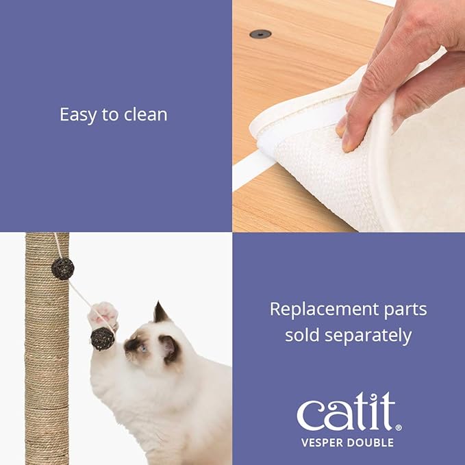 Vesper Cat Tree, Double, Walnut, 52048