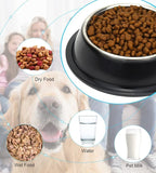 Stainless Steel Dog Bowls, Food and Water Non Slip Anti Skid Stackable Pet Puppy Dishes for Small, Medium and Large Dogs (2 Pack)