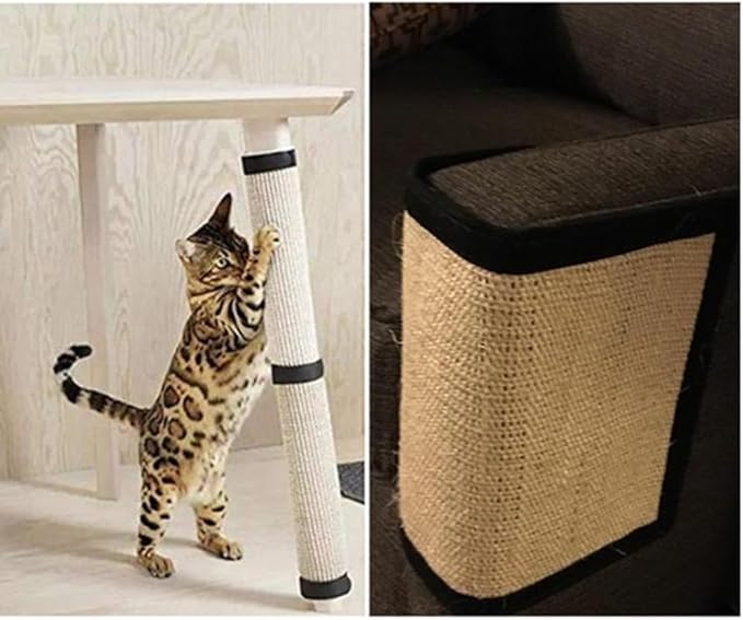 Cat Scratch pad Sofa Protector, Natural sisal Sofa Protector, Anti Scratch pad Furniture Protector, Sofa Protector, Bed Furniture Corner Protector, and Anti Scratch Protector (15.7"×11.8”-S)
