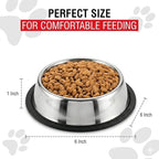 Loving Pets Stainless Steel Non-Tip Dog Bowl – Heavy Duty No Spill Dog Bowl with Removable Rubber Base – Durable, Non-Skid Stainless Steel Dog Food Bowl & Dog Water