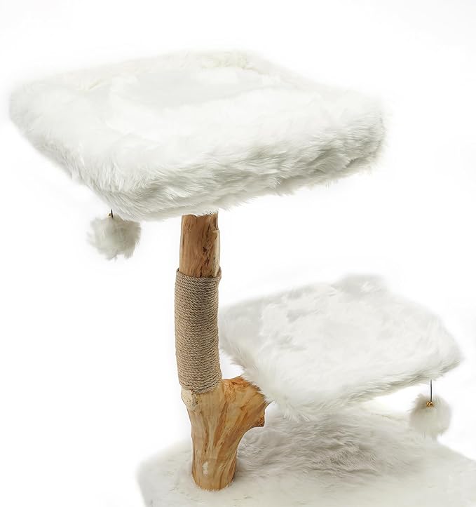 Cat Tree, L22.8*W22.8*H44.1in Cat Climbing Tower for Indoor Cats, Multi-Layer Cat Condo with 4 Jumping Platforms & Scratching Posts, Holds 15kg/33lbs