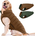 Lelepet Reversible Dog Coat Waterproof Dog Jacket Windproof Puffer Vest for Winter Warm Lightweight Coats for Large Dogs Adjustbale Hook & Loop Pet Apparel with Leash Hole, Boxer, Weimaraner, 2XL