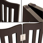 Pet Gate, Wooden Free Standing Dog Gate for Small Dogs and Cats. Great Folding Fence for Doorways, Halls, Stairs. Espresso
