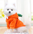 Warm Dog Winter Clothes Cute Fruit Dog Coat Hoodies Fleece Pet Dogs Costume Jacket for French Bulldog Chihuahua Ropa para Perro(Orange,L)
