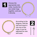 TSPRO Stainless Steel Heavy Duty Metal Dog Collar, Adjustable and Durable Pet Collar for Medium to Large Dogs, Ideal for Walking and Training (Rainbow-Colored, 4MM*20.5-23 inches)