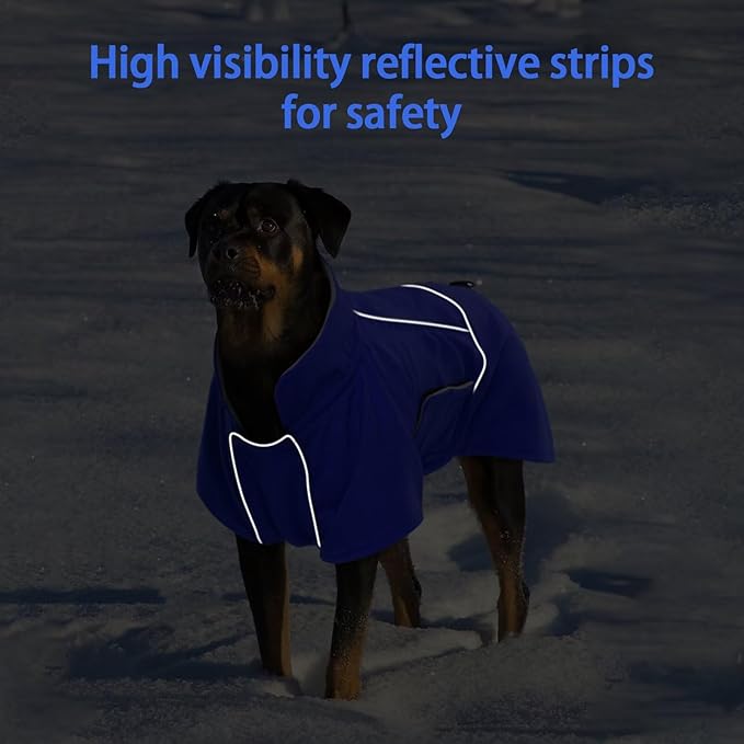 MIGOHI Dog Snow Jacket,Large Dog Winter Coat,Winter Jackets for Dogs,Fleece Jacket for Dogs Boy Girl,Pet Clothes for Hiking Camping,Corgi,Shibainu,L,Blue