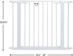 MidWest Homes for Pets 29-Inch High Walk-Thru Pressure Mounted Steel Dog Gate, Expands to 38 Inches Wide, Includes 3-inch Extensions, White