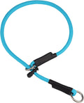 Martingale Dog Collar, 5/16” High-Strength Nylon Rope Slip Collar with Spring-Loaded Adjustable Stopper for Small, Medium & Large Dogs(Sky Blue, 22 inch)