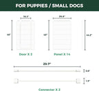FXW Homeplus Unleashed Indoor Dog Playpen - Stress-Free and Safe Play, Heavy Duty 45 Inch 16 Panels Dog Pen with Connectors (Pack of 2) for Large Dogs, White│Patented