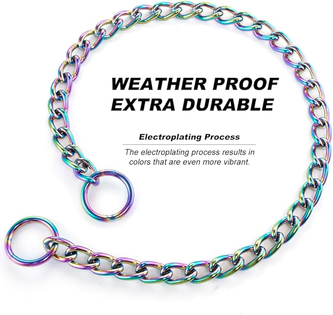 TSPRO Stainless Steel Heavy Duty Metal Dog Collar, Adjustable and Durable Dazzling Pet Collar for Small Dogs, Ideal for Walking and Training (Sparkly, 3MM*14-17 inches)