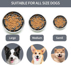 Slow Feeder Dog Bowls Insert,Third Generation upgradedSuper Firm Eating Bowl（Cuttable） for Large Breed and Medium Small Size Compatible with Regular Elevated Metal Glass Dog Bowl (Gray)