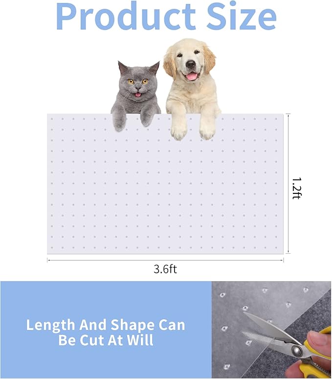 3.6 Feet Cat Carpet Protector, Non-Slip Carpet Protector for Pets, Carpet Scratch Stopper from Scratching Carpet at Doorway