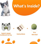 New Mint Ball Cat Scratching Board Toy, Upgrade Magnetic Interactive Kitty Toy, Shape Shifting Cardboard Cats Toys for Entertaining, Magic Organ Cat Scratcher Pads for Indoor Cats (1 pcs)
