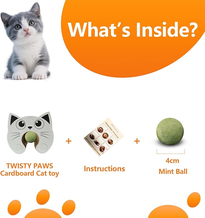 New Mint Ball Cat Scratching Board Toy, Upgrade Magnetic Interactive Kitty Toy, Shape Shifting Cardboard Cats Toys for Entertaining, Magic Organ Cat Scratcher Pads for Indoor Cats (2 pcs)