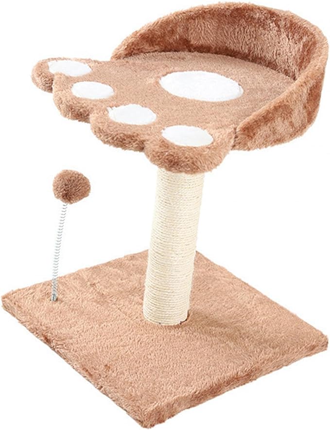 Cat Scratching Post Cat Tree Towers Wear Resistant Interactive Cat Toy Ball for Play Rest Indoor Cats Cat Tree Cat Furniture Cat Condo, Brown