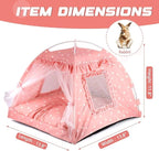 Pawstrip Dog Tent Indoor Cat House Pink Puppy Bed Portable Pet Teepe Princess Dog Camping Tent Outdoor Kitten Houses Cute Bunny Nest Girl Kitty Cave, Small (13.8" x 13.8" x 11.8")