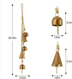 Rustic Gold Metal Bells with Jute Rope for Christmas Tree, Wreath, Party, Wedding Decor - 3.5W x 21H