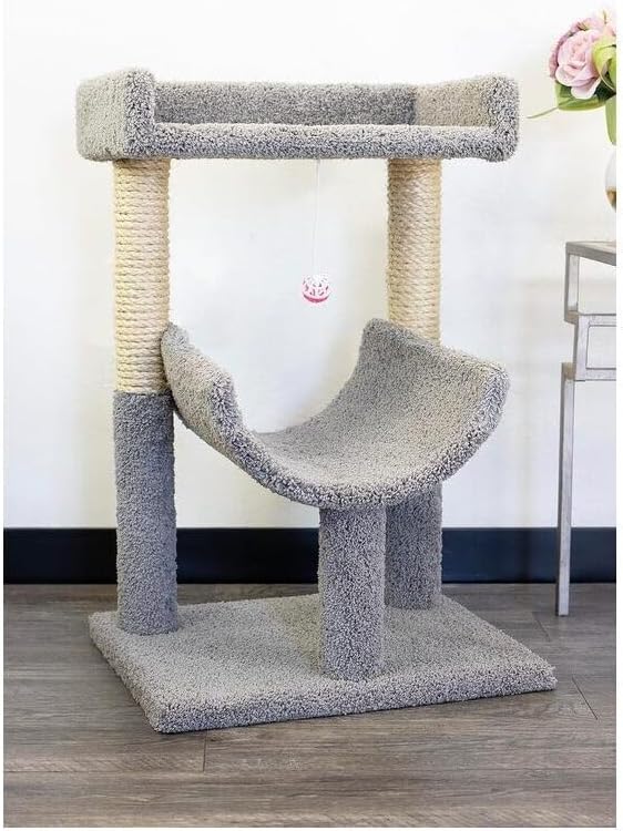Cat Tree Perch for Large Cats - Durable Cat Play Tower Dark Gray